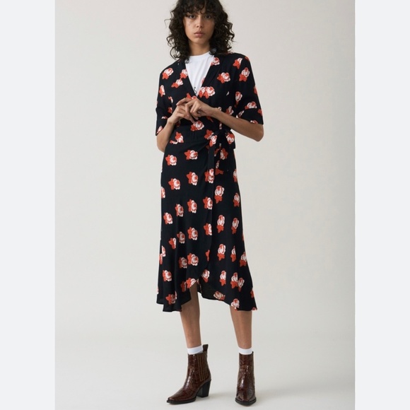 Ganni Dresses & Skirts - New Ganni floral print wrap dress